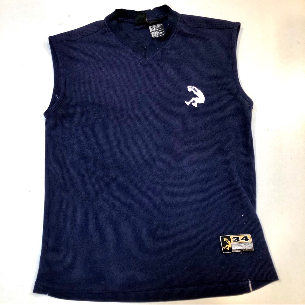 Shaq signed Jersey sz M. Blue w white signature